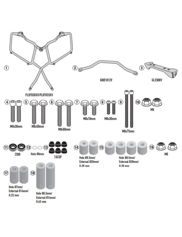 GIVI PL8712 kit MONOKEY BENELLI TRK 502(from 2017) - 1