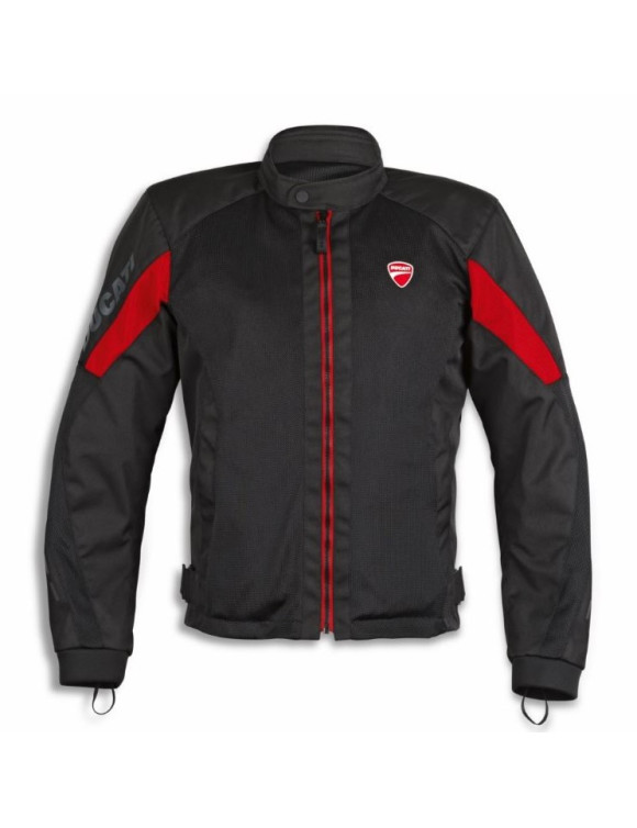 Veste de moto d'été d'origine Ducati Flow C5 noir/rouge pour homme 98108511 - 1 Veste de moto d'été d'origine Ducati Flow C5 noir/rouge pour homme 98108511 - 1