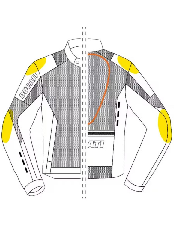 Chaqueta de moto de verano para hombre original Ducati Flow C5 negra/roja 98108511 - 4 Chaqueta de moto de verano para hombre original Ducati Flow C5 negra/roja 98108511 - 4