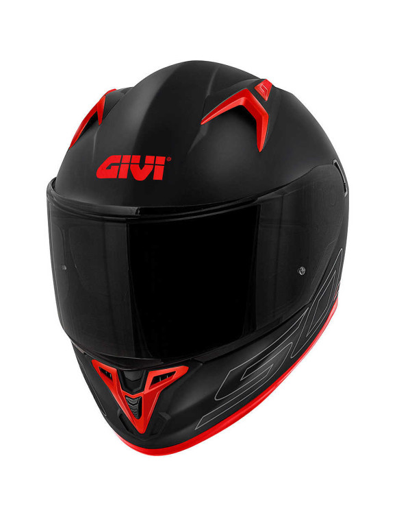 Casco integral Givi 50.9 Atomic para motocicleta, negro mate/rojo H509BBCRD - 1 Casco integral Givi 50.9 Atomic para motocicleta, negro mate/rojo H509BBCRD - 1