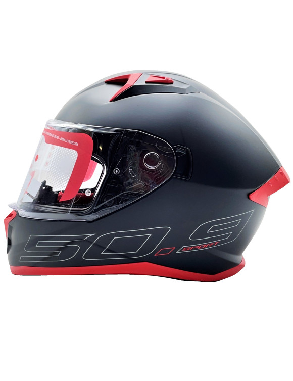 Casco integral Givi 50.9 Atomic para motocicleta, negro mate/rojo H509BBCRD - 4 Casco integral Givi 50.9 Atomic para motocicleta, negro mate/rojo H509BBCRD - 4