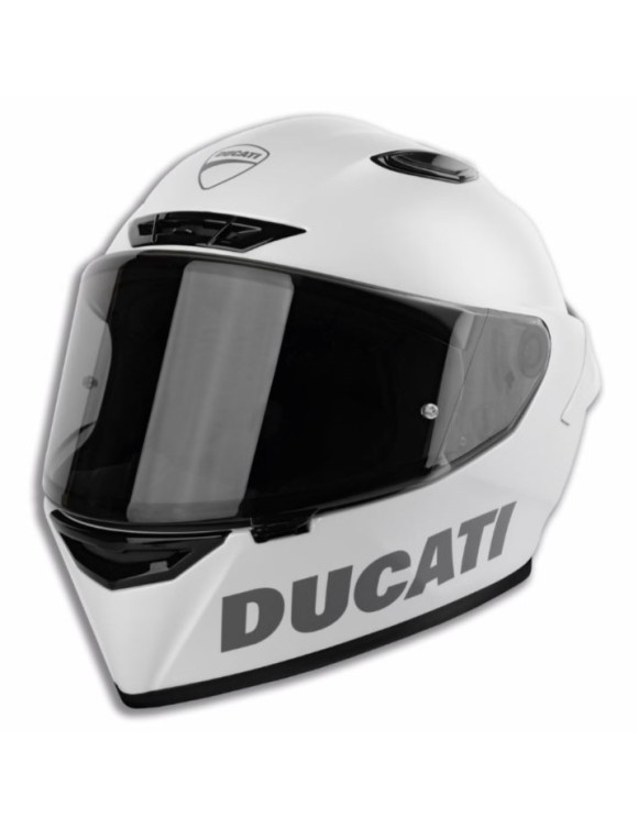 Casco Moto Integrale Originale Ducati Logo White Opaco 98108832 - 1 Casco Moto Integrale Originale Ducati Logo White Opaco 98108832 - 1
