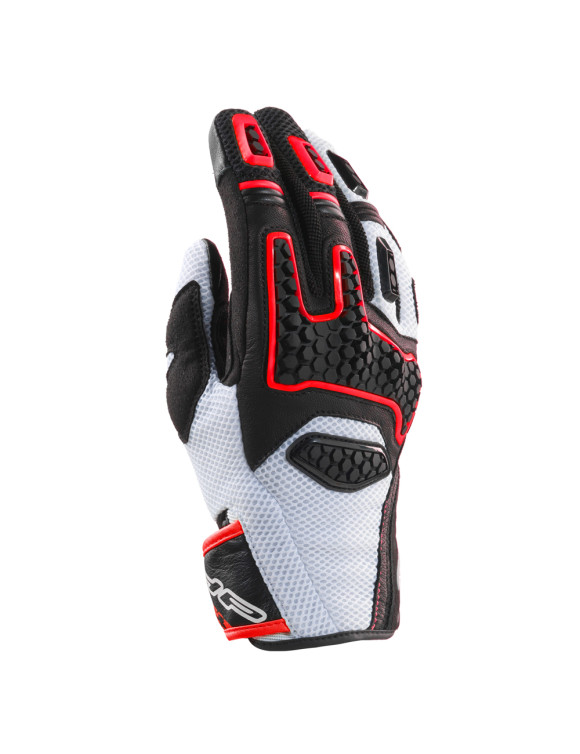 Clover GTS-3 White Men's Short Summer Motorcycle Touring Gloves 01132N/B - 1 Clover GTS-3 White Men's Short Summer Motorcycle Touring Gloves 01132N/B - 1