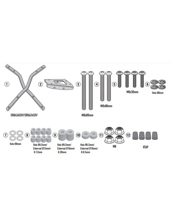 Givi SR6424 Kit de fixation pour top case Monolock, TRIUMPH SCRAMBLER 400 - 1 Givi SR6424 Kit de fixation pour top case Monolock, TRIUMPH SCRAMBLER 400 - 1