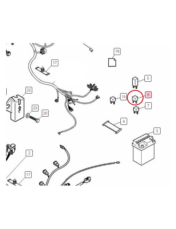 Relais de commutation de batterie d'origine Triumph T2501705 - 2