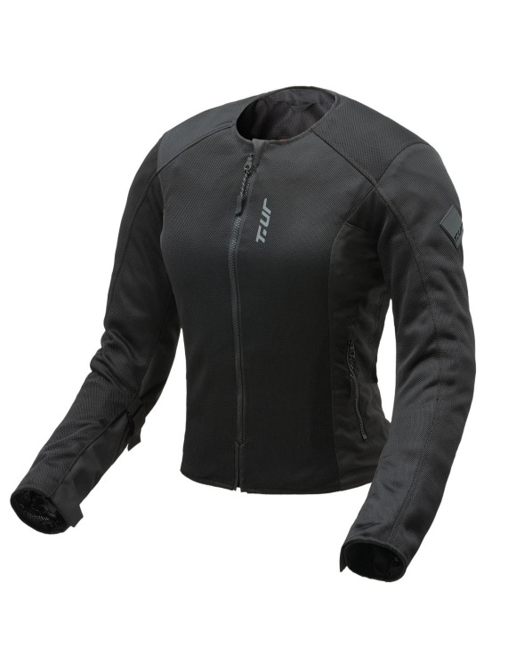 Chaqueta de moto mujer Touring T.ur Airflow Shield Black Lady Summer 1402280 - 1