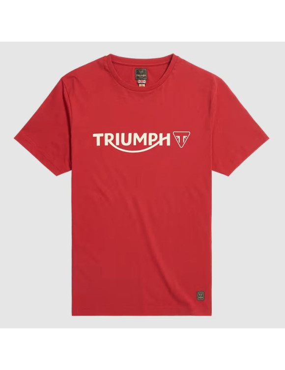 T-Shirt Moto Uomo in Cotone Triumph Cartmel Red/Bone MTSS24105 - 1