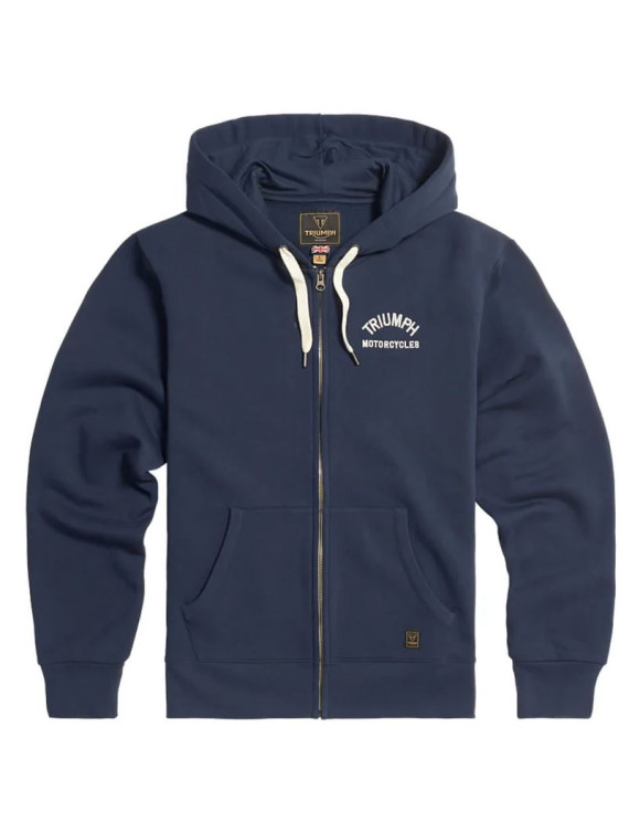 Sudadera con cremallera completa para hombre Original Triumph Dolan azul marino/hueso MSWS24118 - 1