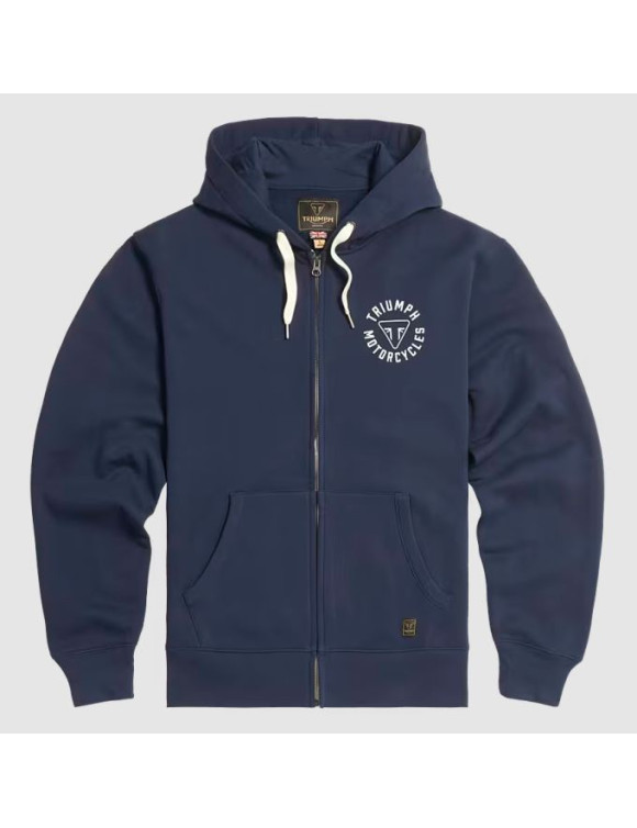 Original Triumph Digby Herren-Sweatshirt mit durchgehendem Reißverschluss, Marineblau/Knochen MSWS24119 - 1