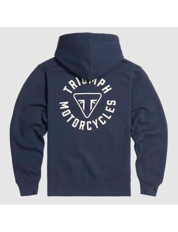 Felpa da Uomo Originale Triumph Digby Full Zip Hoodie Navy/Bone MSWS24119 - 4