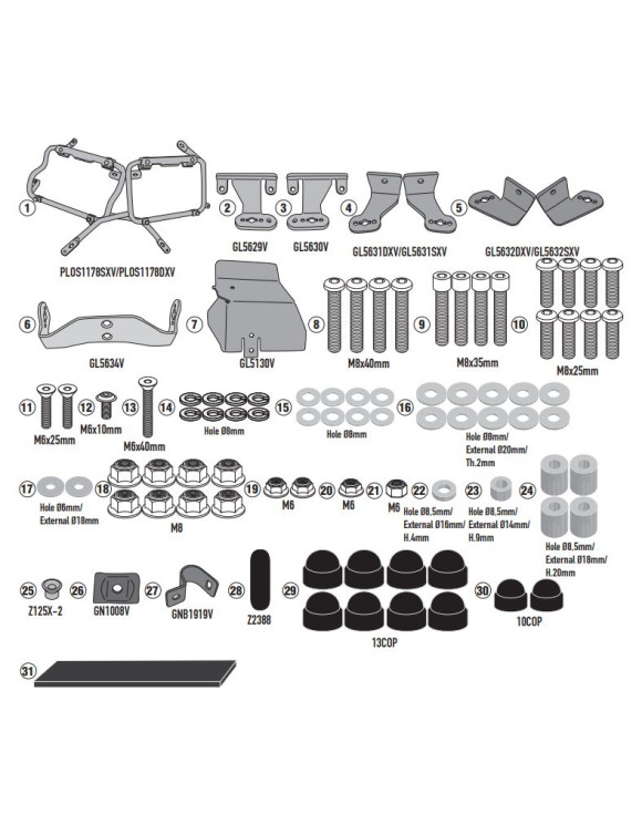 Givi PLOS1178CAM gekerbter Gepäckträger für Trekker Outback, Honda Africa Twin - 1 Givi PLOS1178CAM gekerbter Gepäckträger für Trekker Outback, Honda Africa Twin - 1