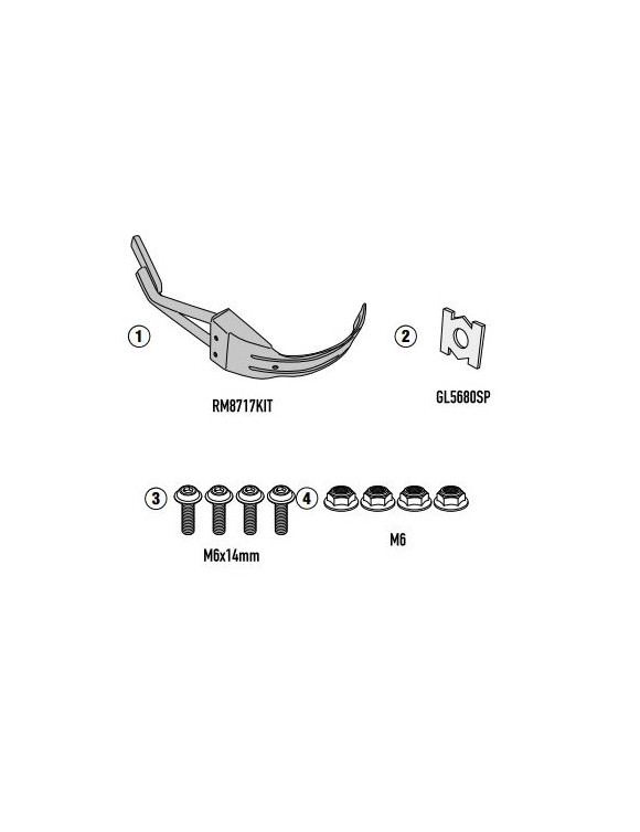 Givi Connection Kit RM8717KIT for Mudflaps RM02, Benelli TRK 702 / - 1 Givi Connection Kit RM8717KIT for Mudflaps RM02, Benelli TRK 702 / - 1