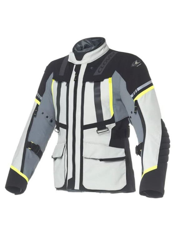 Chaqueta de moto Touring Clover Savana-4 WP Hombre Blanco/Gris/Negro 17001-G/GR - 1 Chaqueta de moto Touring Clover Savana-4 WP Hombre Blanco/Gris/Negro 17001-G/GR - 1