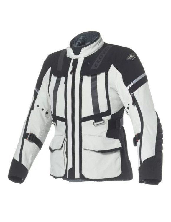 Veste de moto pour hommes Touring Clover Savana-4 WP Noir/Blanc 17001-N/GR