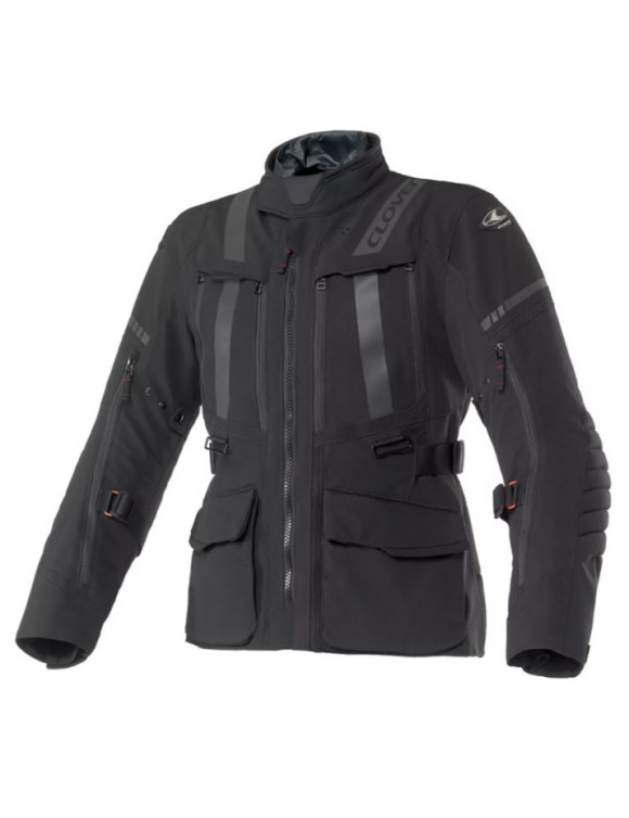 Herren Touring Clover Savana-4 WP Schwarze Motorradjacke 17001-N/N - 1
