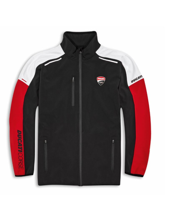 Chaqueta cortavientos original Ducati DC Sport para hombre negro/rojo 98770781 - 1