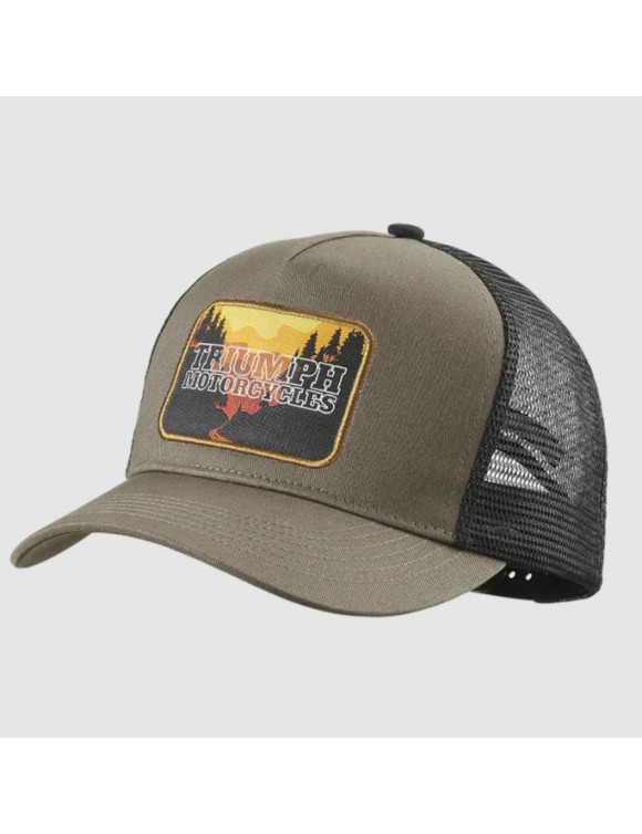Casquette unisexe originale Triumph Roadtrip Trucker Kaki MCAS24305 - 1