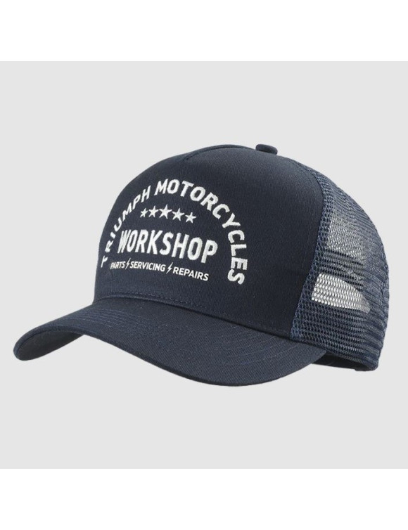Original Unisex-Kappe Triumph Workshop Trucker Blau MCAS24302 - 1 Original Unisex-Kappe Triumph Workshop Trucker Blau MCAS24302 - 1