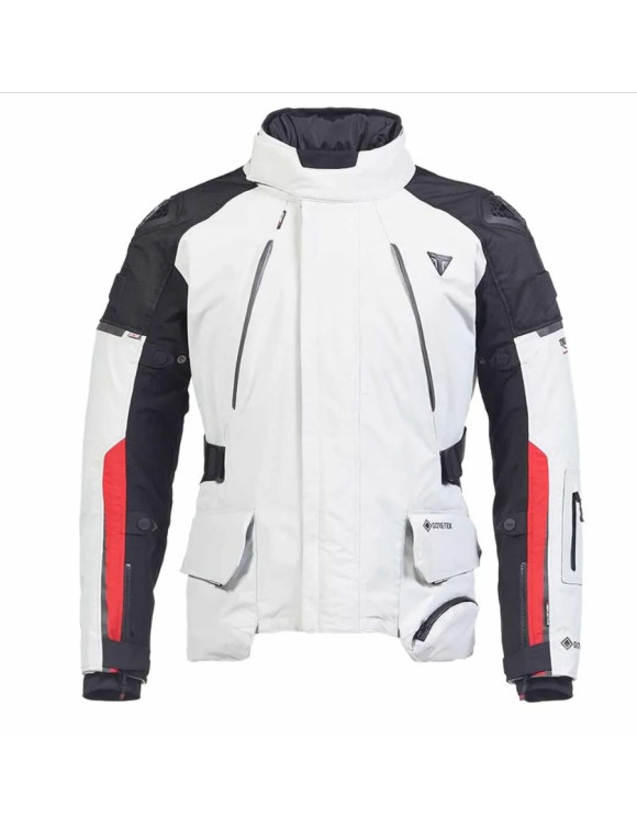 Veste de moto d'origine Triumph Alder GTX pour homme Gris/Noir/Rouge MTPS2340 - 1