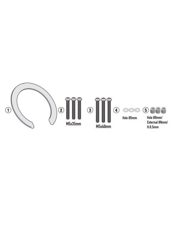 Kit de bridas Givi BF86 para bolsas de depósito Tanklock/ED, Moto Morini X-Cape/Seimmezzo - 1