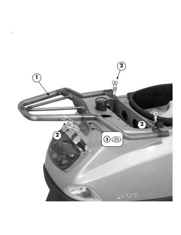 Portaequipajes cromado Givi SR105 para Vespa LX / S 50-125-150 - 1