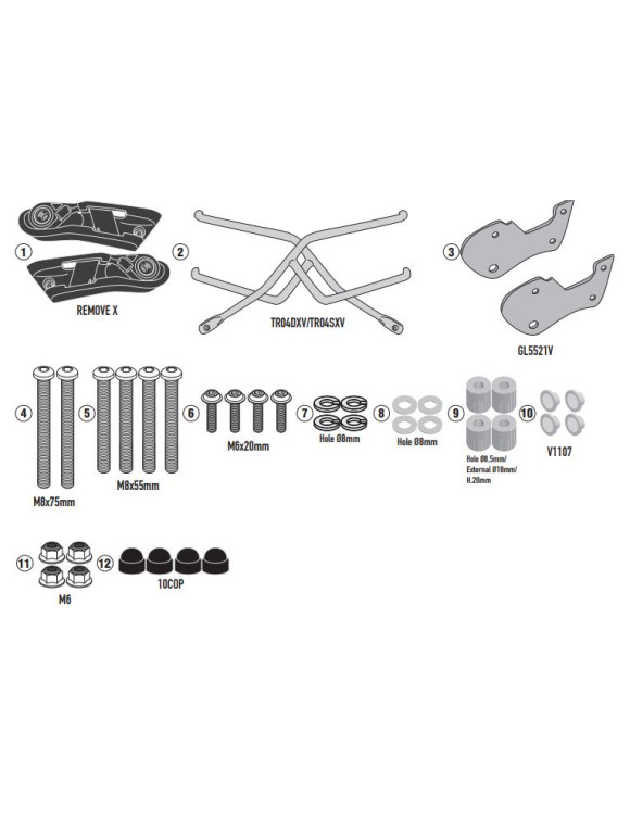 Givi TR1206 Kit de par de soportes para alforjas para HONDA CB 500-750 HORNET - 1