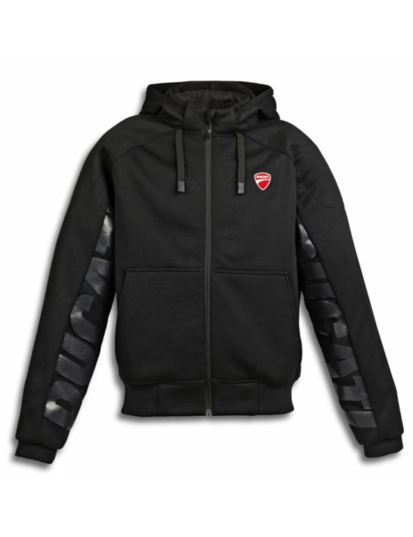 Sweat-shirt moto original Ducati Jargon noir pour homme 98108840 - 1 Sweat-shirt moto original Ducati Jargon noir pour homme 98108840 - 1