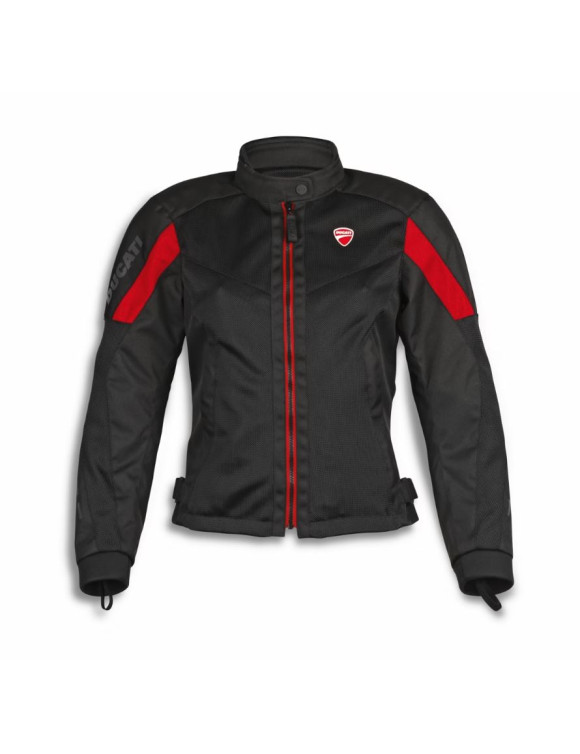 Veste de moto d'été pour femme Ducati Flow C5 d'origine noir/rouge 98108512 - 1 Veste de moto d'été pour femme Ducati Flow C5 d'origine noir/rouge 98108512 - 1