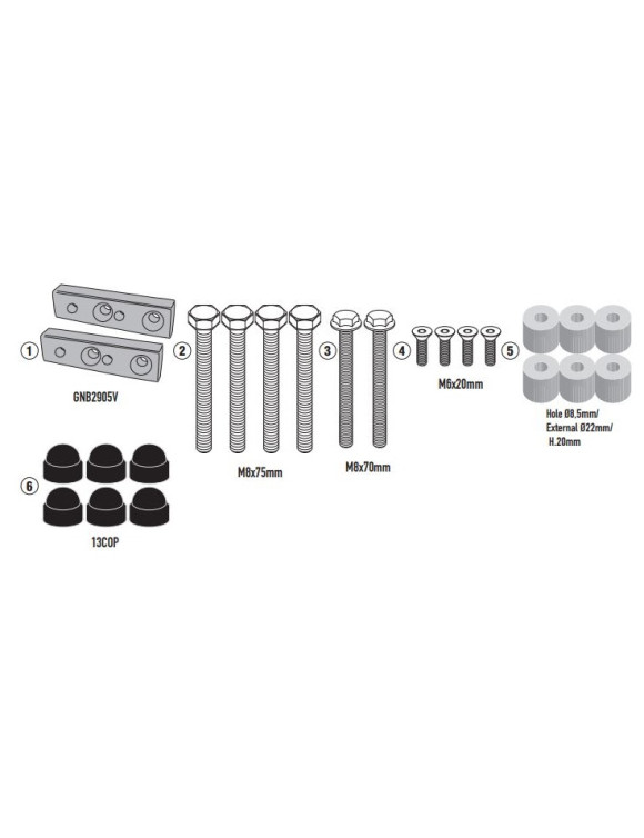 Givi Mounting Kit SR1194KIT for Rear Attachment SR1194, HONDA CMX 1100 T REBEL - 1 Givi Mounting Kit SR1194KIT for Rear Attachment SR1194, HONDA CMX 1100 T REBEL - 1