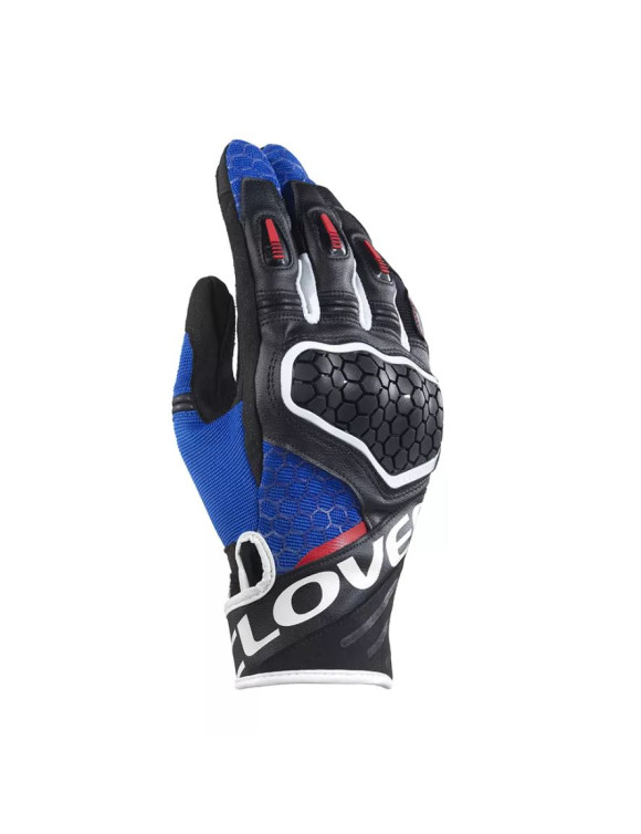 Gants de moto Clover Predator-2 Noir/Bleu Sports pour hommes 11005BL/N - 1
