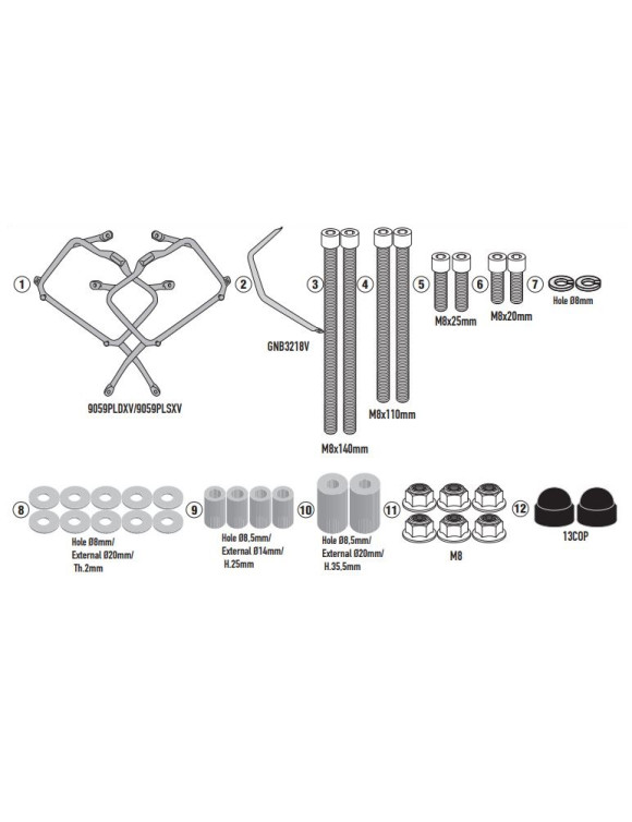 Givi PL9059 Kit de support de boîtier pour boîtiers Monokey, ROYAL ENFIELD HIMALAYAN 450 - 1
