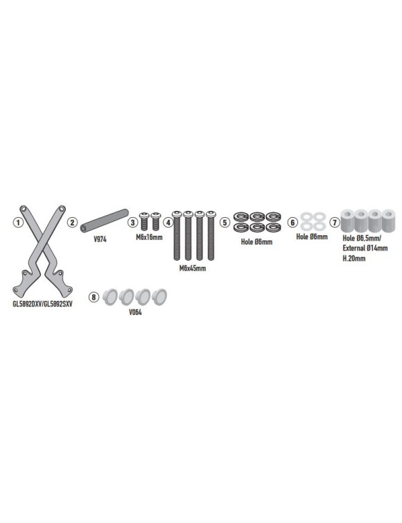 Kit barre transversale Givi FB9059 pour support GPS-smartphone, HIMALAYAN 450 MY24 - 2