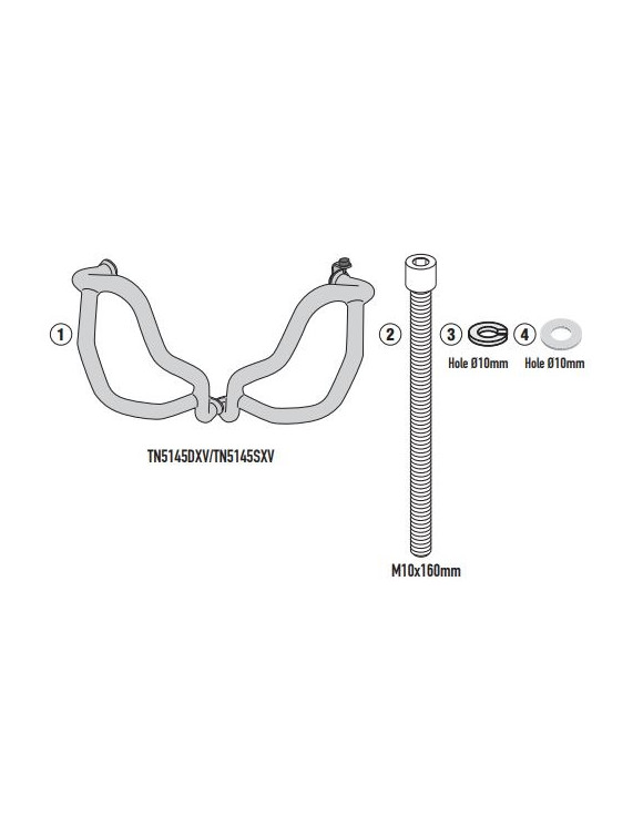 Black Tubular Engine Guard Kit, Givi TN1203 for HONDA NX 500/Honda CB 500 Hornet - 2