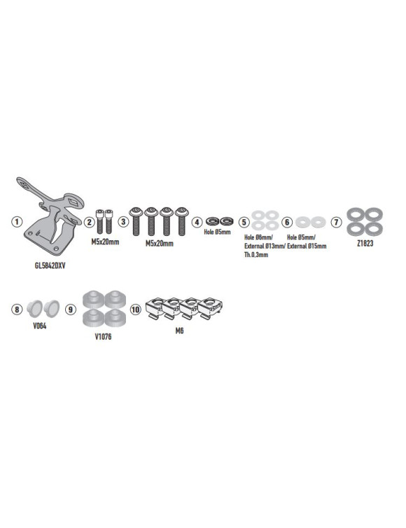 Givi A1208A Kit de connexion pour bulle Givi 1173S, HONDA CB 650 R MY24 - 1