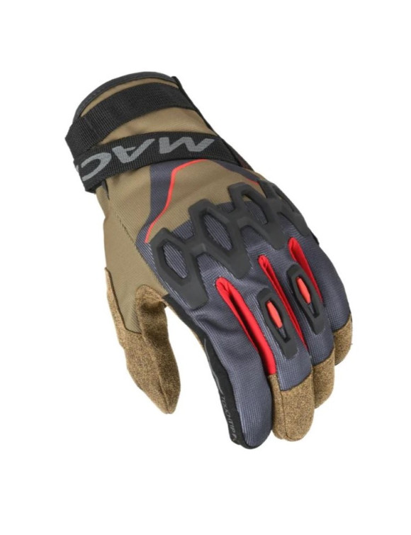 Macna Zairon Summer Herren-Motorradhandschuhe Schwarz/Rot/Beige 1906310-813 - 1