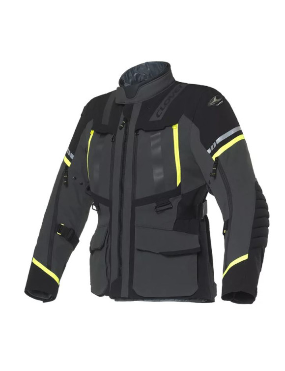 Chaqueta de moto Touring Clover Savana-4 WP Hombre Negro/Amarillo/Gris 17001-GRA/G - 1