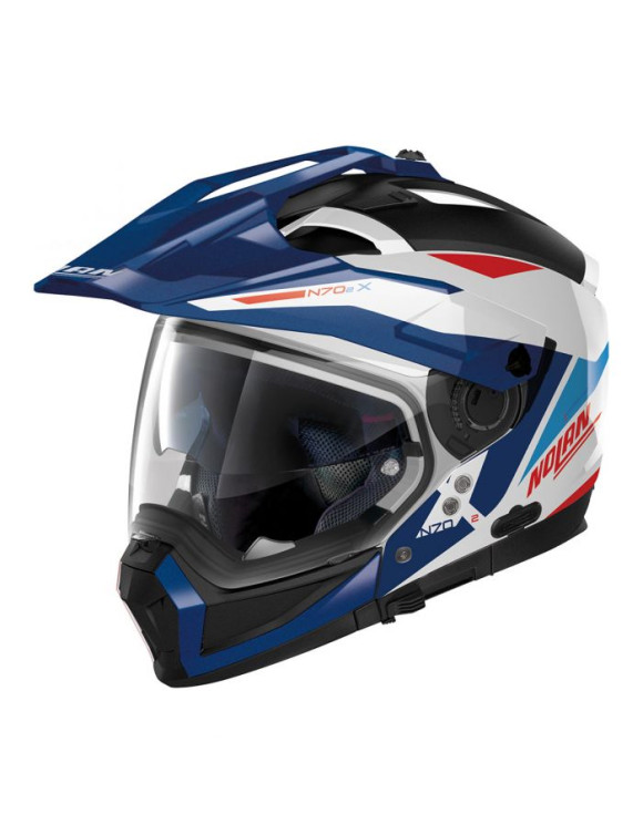 Casco Moto Crossover Nolan N70-2 X Stunner Metal White/Blue/Red  N7Y000899053 - 1