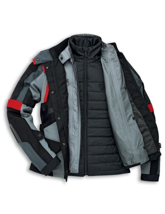 Chaqueta Moto Original Ducati Strada C4 4 Estaciones Negro/Gris/Rojo 9810700 - 3