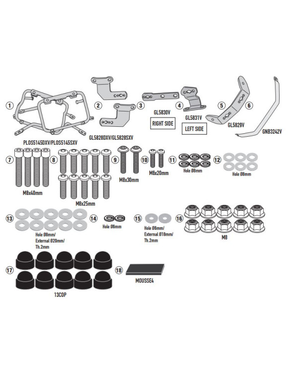 Par de portamaletas con muesca en el lado derecho, Givi PLOS5145CAM para BMW F 900 GS - 1