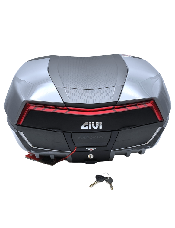 Baúl Moto 58L con Tapa Pintada en Gris, Reflectores Rojos - Givi V58NNG Maxia 5 - 2