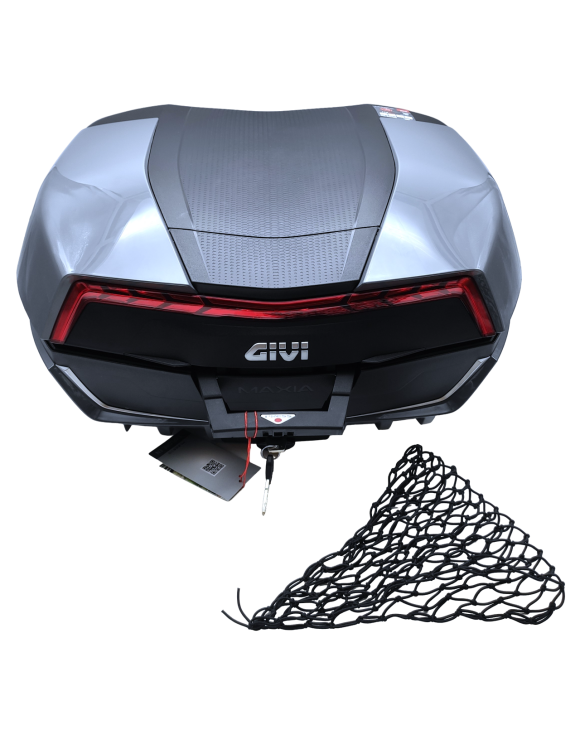 Baúl Moto 58L con Tapa Pintada en Gris, Reflectores Rojos - Givi V58NNG Maxia 5 - 1