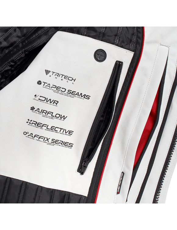 Chaqueta de moto hombre Triumph Tourer Lite blanca/negra MTPS2341 - 3