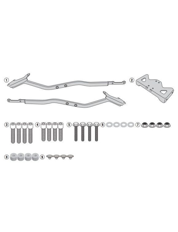 Brackets Kit,GIVI 1176FZ Monokey/Monolock top case,Honda CB 500F