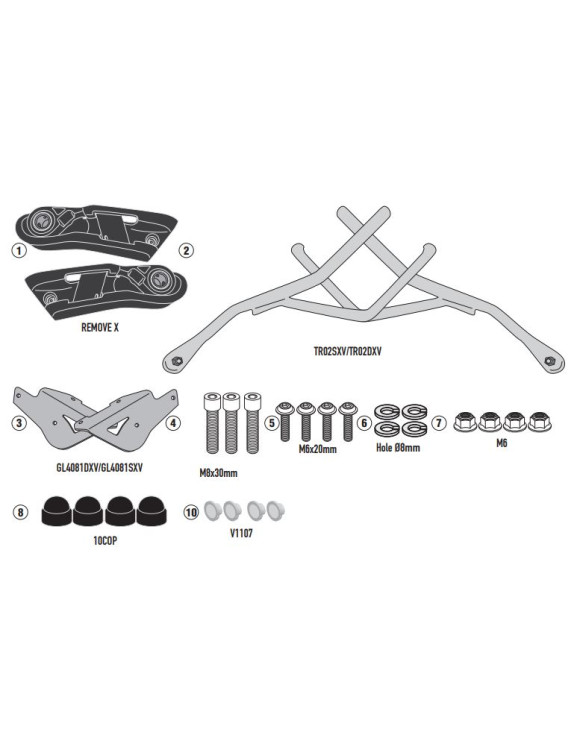 Kit telaietti laterali GIVI tr1165 per borse morbide, Honda cb 1000 r (dal 2018) - 1 Kit telaietti laterali GIVI tr1165 per borse morbide, Honda cb 1000 r (dal 2018) - 1