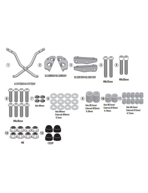 Kit staffe portapacchi, GIVI 4131fz per Monokey/Monolock, kawasaki z650 RS - 1