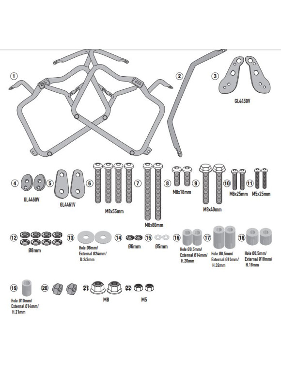 Kit portavaligie laterale GIVI pl7711 per Monokey/retrofit KTM 390 Adventure - 1