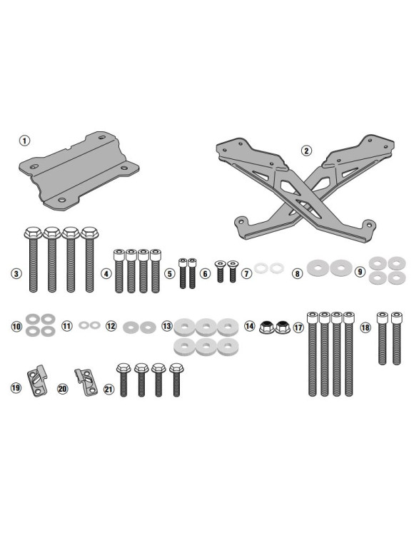 Kit accesorios traseros GIVI SR2122 el tronco Monokey®/Lock® Yamaha MT-09 - 1