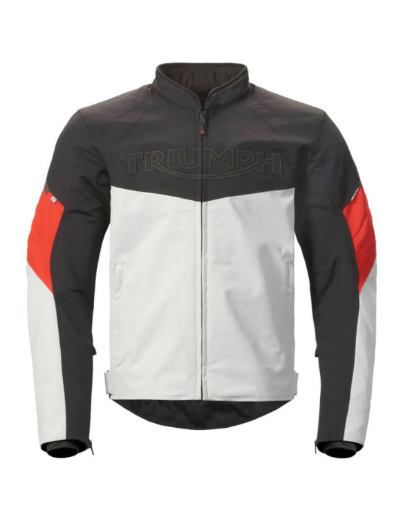 Triumph Triple Roadster Herren-Motorradjacke Schwarz/Rot/Grau MTES24002 - 1