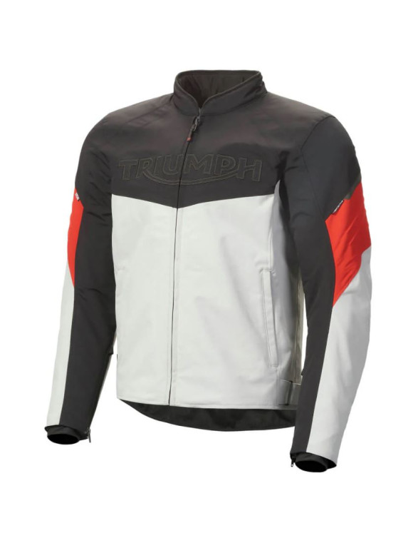Triumph Triple Roadster Herren-Motorradjacke Schwarz/Rot/Grau MTES24002 - 2