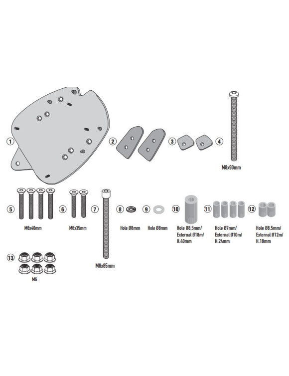 GIVI SR1189 Kit fijación trasera Honda sh 125-150-350 Monolock Case - 1